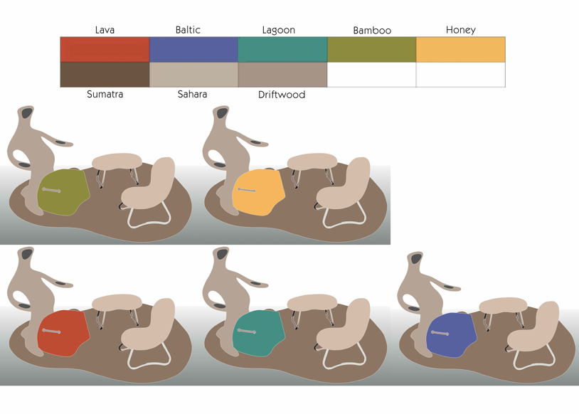 Image of standard colors available for Floor Studio components